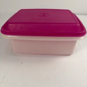 Vintage Tupperware ice cream storage container rectangular with purple lid